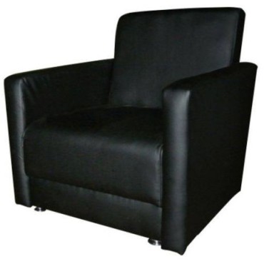 Кресло для отдыха ПАНТЕРА (офисное, кожзам белый, черный)