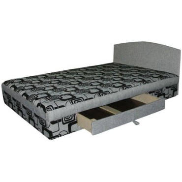 Кровать с ящиком ткань рогожка квадраты
