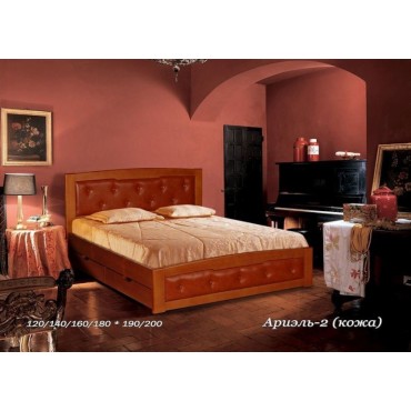 Кровать АРИЕЛЬ-2 с кожаными вставками
