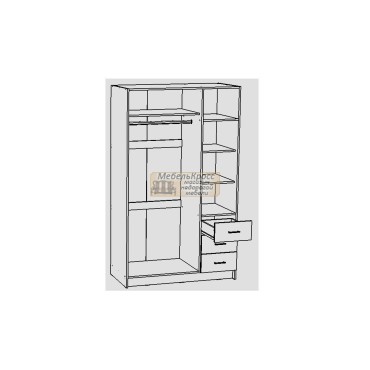 Шкаф распашной КАПРИ 1200 3-х дверный (цвет белый)