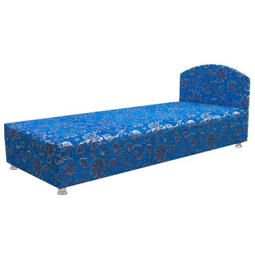 Кровать 2 с ящиком синяя цветы