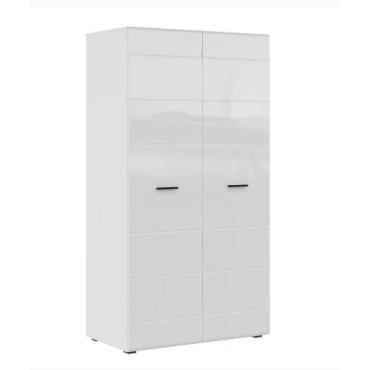 Шкаф 2-х дверный GLOSS ШК-2 белый глянец, Никерман НК-мебель