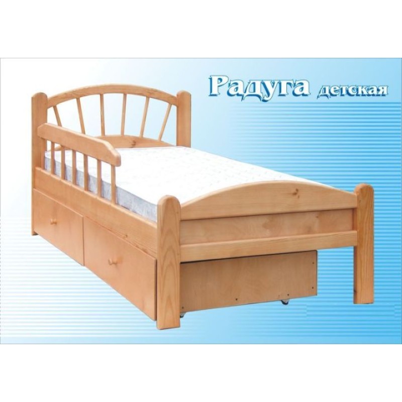 Детская кровать РАДУГА (с ящиками)
